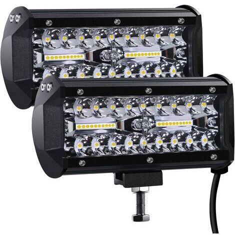 Phare de Travail LED, 12V 120W 7''Projecteur LED Voiture Barre Lumière de Travail LED Etanche,12v Etanche IP67 Spot Flood Feux Antibrouillard LED 27,000lm Feux de Travail,pour Voiture Camion Tracteur