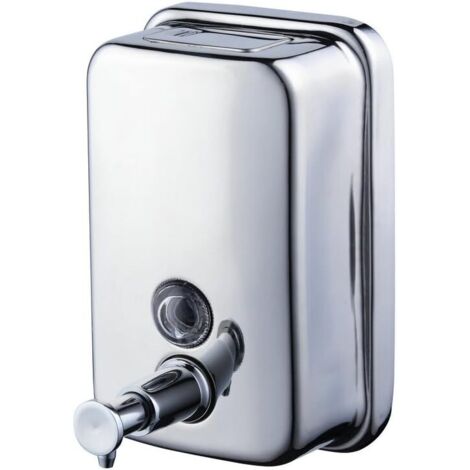 18oz/ 500 ML Distributeur de Savon Mural pour Cuisine et Salle de Bain, Acier Inoxydable, Chrome Poli