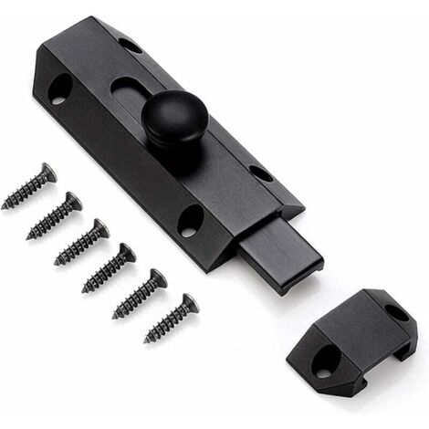 1 Loquet de verrouillage de sécurité avec en laiton épais pur, loquet de portail ultra résistant, noir