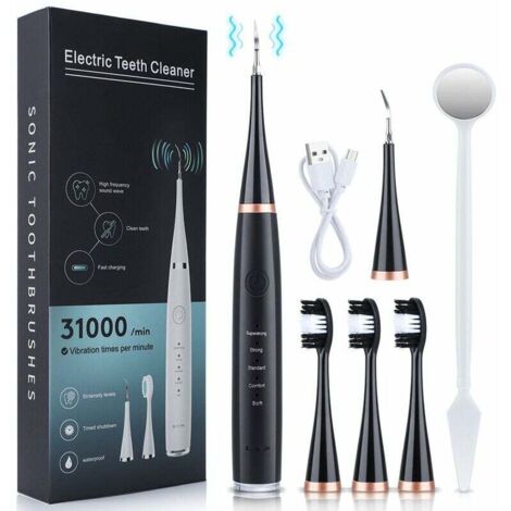 Détartreur dentaire à ultrasons, détartrant, détartreur dentaire, appareil de beauté des dents, nettoyant anti-tartre - noir
