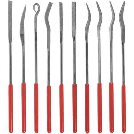 10 Pièces Limes à Aiguille en Alliage pour Moudre et Réparer les Moules, Kit de Lime Grains 150 pour Travail de Précision Bricolage Modelisme