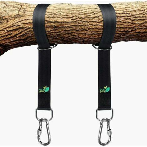 Aiperq Gear Kit De Sangles De Suspension Pour Balançoire D'Arbre – Installation Facile Et Rapide – Sangles Extra Longues De 1,5 M Pouvant Contenir 900 Kg – Mousqueton À Verrouillage Plus Sûr, Parfait 