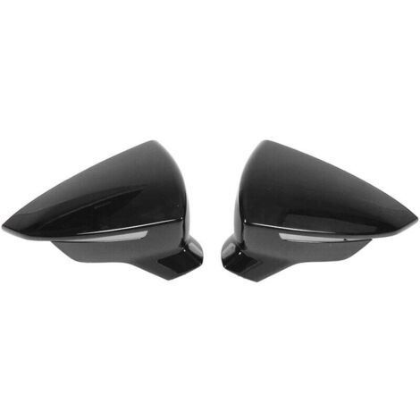 Aiperq Coque de Rétroviseur, Paire de Coques de Protection de Rétroviseur Gauche Droite de Remplacement pour SEAT Leon Mk3 5F ST FR Cupra 2013 à 2019(Noir brillant)