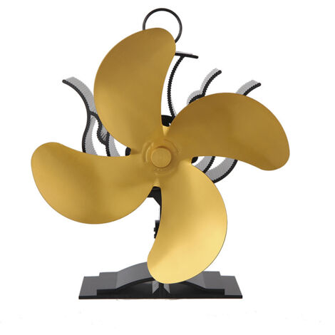 Aiperq Ventilateur de Cheminée, Silencieux et Écologique, Circulation Thermique Domestique - Jaune 4 Pales (1/5)