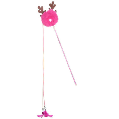 Aiperq 2 Pack Christmas Antler Cat Teasing Sticks, Suitable for Indoor Cat Toys, Feather Teasing Puppy and Kitten Toys, Suitable for Pet Playing, Training