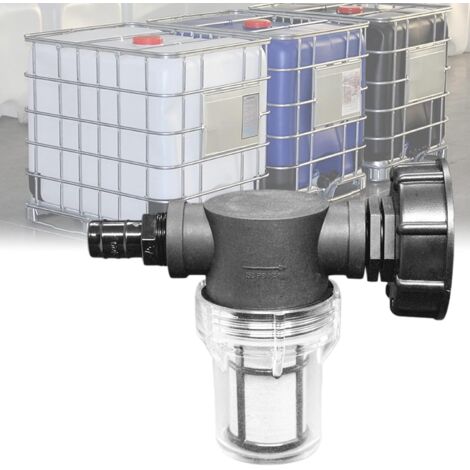 Aiperq Robinet Raccord Cuve 1000 L, Connecteur de Tuyau de Jardin avec Fonction de Filtre,S60x6 Adaptateur De Réservoir d'eau IBC, Articulation de Tuyau de Jardin pour Collecteurs d'eau de Pluie (Pago