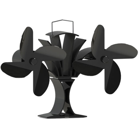 Aiperq Ventilateur de cheminée, ventilateur thermique à bois, conception silencieuse, adapté à la circulation de la chaleur écologique domestique-8 pales (1/5)