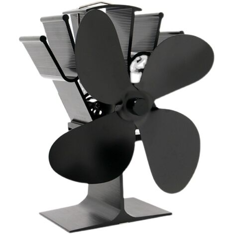 Aiperq Ventilateur de poêle à bois Upgrade 4 pales Ventilateur de cheminée alimenté par la chaleur pour poêles à bois/cheminées Ventilateur silencieux (Noir) (1/5)