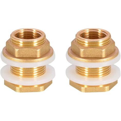 Aiperq UYUYong 2 Pièces Dn20 3/4 Laiton Réservoir D'eau Tuyau D'eau Raccord Adaptateur Robinet Douille de Seau à Pluie Douille de Réservoir en Laiton pour Robinet Seau de Pluie Réservoir d'eau