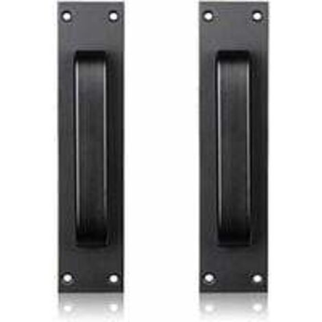(Noir) Poignée de porte en alliage d'aluminium à poignée de porte en aluminium de verre montée sur verre et en plastique de cuisine (1/5)