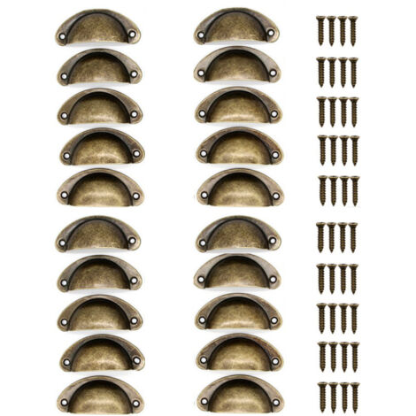 [JAMAIS UTILISÉ]  Aiperq Lot de 20 Poignées de Tiroir Rétro en Métal Pour Meubles de Cuisine Porte d'armoire Placards avec Boutons Meubles en Laiton Antique 81×35mm Bronze (1/2)