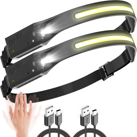 [JAMAIS UTILISÉ]  Lampe Frontale Rechargeable, Lampe Frontale LED Ultra Puissante USB Détecteur de Mouvement Lampe Torche Frontale Étanche pour Bricolage Camping [Classe énergétique A+++]