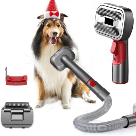 [JAMAIS UTILISÉ]  Brosse Chien pour Dyson V7 V8 V10 V11 V12 V15 Brosse Poil Chat Toilettage Poils Animaux pour Dyson Accessoires avec Extension Tuyau et Verrou de Gâchette 2 Brosse Poils Chat et Chien