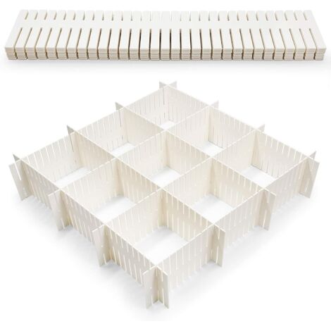 Aiperq Séparateurs de tiroirs 8 pièces, organisateur de rangement de tiroir réglable Séparateurs ménagers flexibles pour fournitures de bureau, cuisine de chambre à coucher, outils de maquillage, couv (1/5)