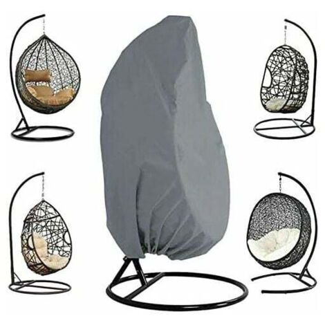 Housse de Chaise Suspendue Jardin Rotin Osier Chaise Suspendue Housse Imperméable Oeuf Housse Chaise Résistant à l'Eau et à la Poussière - 190 X 115cm (Gris) (1/2)