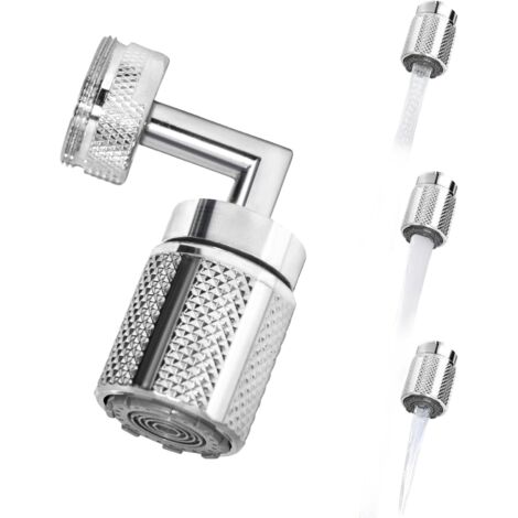 Embout Robinet Lavabo 720°, Economiseur d'eau pour robinet à 3 modes de pulvérisation, 2 adaptateurs pour robinets avec filetages de taille M22 M24 (1/4)