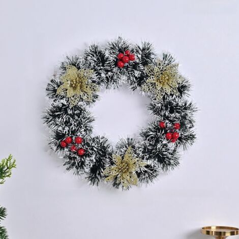 Fangoo 20pcs 18 cm Baies Rouges de Noël Artificielles Branches Décoration de Baies Rouges Berries Houx Décoration de Baies d'arbre de Noël pour Bricolage Guirlande Artisanat fête de Noël(Or