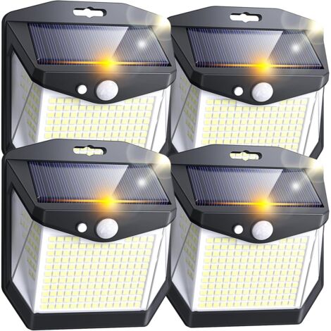 Lampe Solaire Exterieur Mouvement Détecteur: 248 LED Lampe Spot Solaire Extérieur Détecteur de Mouvement 3 Modes Exterieures Jardin Projecteur Solaires 270° Eclairage pour Patio Garage Lot de 4 [Class (1/5)