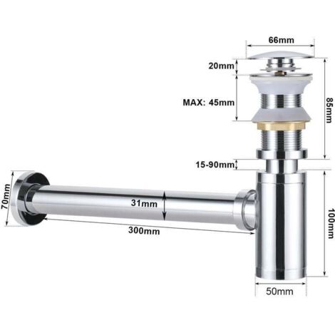 Égouttoir Bonde Lavabo Extensible 230-800mm - Siphon Anti-Odeur Et Anti-Insectes