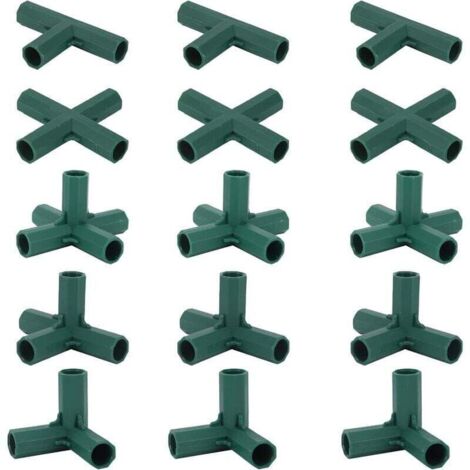 Lot de 15 Connecteurs d'Angle pour Cadre de Serre Tige 16 mm Support Robuste Jardin (1/4)