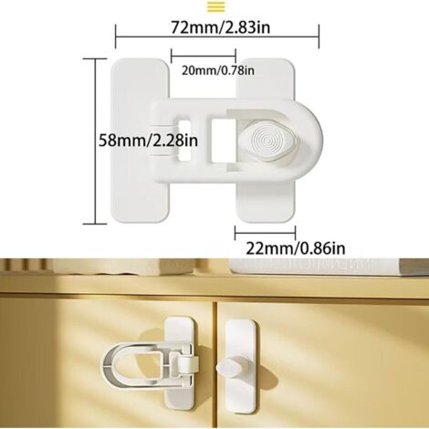 Serrure De Sécurité Enfant Pour Réfrigérateur – Design Vintage Radio – Verrouillage 3 Boutons – Adhésif 3M VHB – Blanc - 11