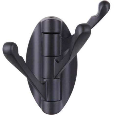 Gancio per asciugamani pieghevole nero opaco, gancio girevole in metallo per accappatoio, porta asciugamani da bagno, attaccapanni per camper, montaggio a parete