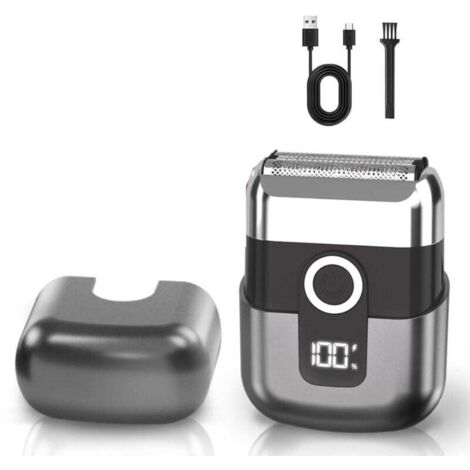 Rasoio elettrico a lamina per uomo per il viso, rasoio senza fili impermeabile IPX7 con 3 lame galleggianti, display LED, ricarica rapida tramite USB-C per viaggi e casa (1/4)