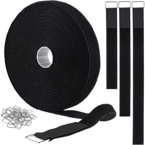 5 Cinghie A Strappo Benristraps 18 Cm – Larghezza 25 Mm – Estremità Blu Per Organizzare Cavi E Attrezzatura