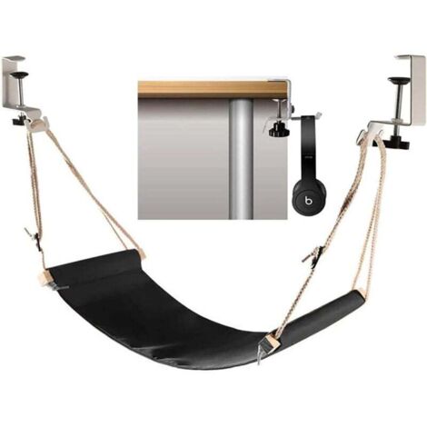 Amaca per piedi , amaca per piedi regolabile per ufficio, supporto per cuffie incluso, regolabile e portatile, perfetta per dare sollievo ai piedi. (1/4)