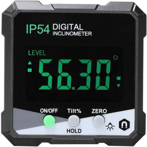 Inclinometro digitale, misuratore di angoli con LCD, retroilluminazione, base magnetica, alta precisione, impermeabile, alimentato a batteria