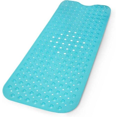 Tappetino da bagno - Tappetino da bagno antiscivolo di qualità con ventose potenti - Design elegante e resistente per vasca da bagno - Lavabile in lavatrice, senza BPA (blu)