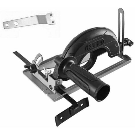 Angle réglable de 0 à 45°, profondeur de coupe réglable de 0 à 40 mm, support de positionnement pour meuleuse d'angle, fraise de rénovation, base de rainurage, ensemble de 2 pièces. (1/4)