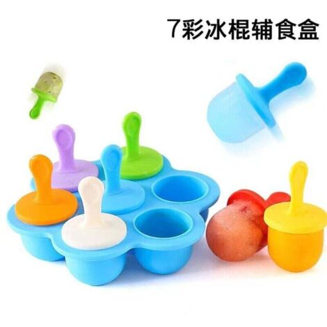 Moules à glace en silicone, récipients alimentaires faits maison, moules à glace pour enfants, sans BPA (bleus). (1/4)