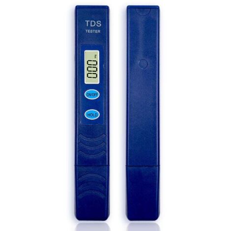Testeur de qualité de l'eau TDS, testeur d'eau potable, testeur de qualité de l'eau (0-9990 ppm), testeur d'eau potable portable, lot de 2, bleu foncé.