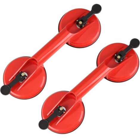 Ventouses pour verre, ventouses en plastique haute résistance, crochets de support pour soulever de grandes surfaces en verre/carrelage, kits de réparation de bosses à ventouses (paquet de 2) (1/4)