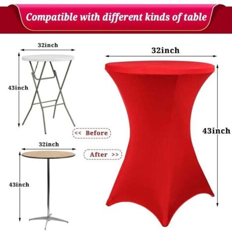 Un ensemble de 3 nappes cocktail carrées extensibles rouges, mesurant ...