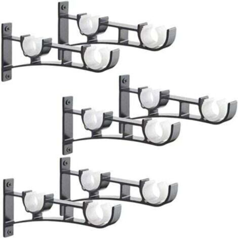 Supports de tringle à rideaux robustes en métal, supports de tringle à rideaux, supports de tringle à rideaux doubles, supports de rideaux, supports de tringle à rideaux en aluminium, supports de trin