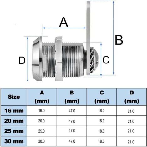Serrure à Came Tubulaire Filetée En Alliage De Zinc Pour Boîte