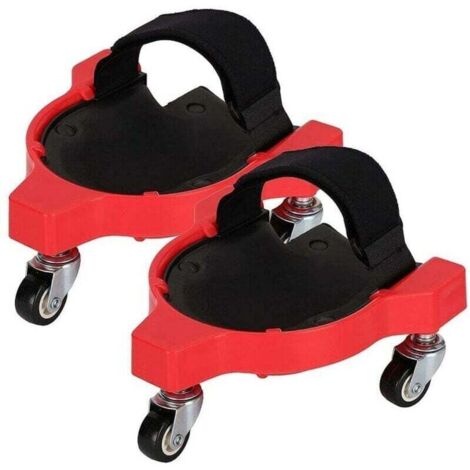 Attelle de genou coulissante multifonctionnelle à roulettes - Rouge - 29,5 x 28,8 cm - Lot de 2 (1/4)