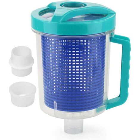 Aspirateur de piscine avec panier en filet et collecteur de feuilles intégré, adapté aux nettoyeurs de piscine, compatible avec les aspirateurs manuels et automatiques.
