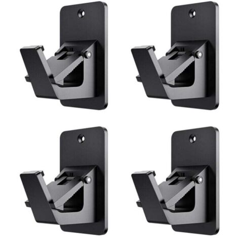 Supports de tringle à rideaux adhésifs sans perçage 3M - Crochets de tringle à rideaux universels et résistants aux dommages, adaptés aux salles de bains, chambres et cuisines (paquet de 4, noir)