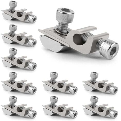 10 clips de mise à la terre photovoltaïques en aluminium, clips de fixation pour panneaux solaires, rondelles de mise à la terre pour panneaux solaires, kits de support photovoltaïques, bornes de mise