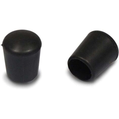 Embouts de protection ronds en caoutchouc noir pour tuyaux d'un diamètre intérieur de 12 mm (16 pièces/paquet)