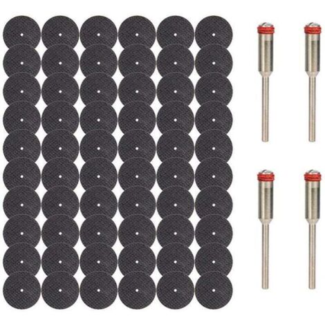 60 disques de découpe Dremel, mini disques de découpe pour métaux, lames de coupe pour outils rotatifs, avec 4 mandrins de 3 mm