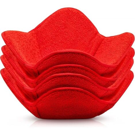 Couvercles de bols compatibles avec le micro-ondes, en microfibre résistante à la chaleur, adaptés aux bols chauds et froids, utilisables au micro-ondes sans risque de brûlures, lot de 4 (rouge).