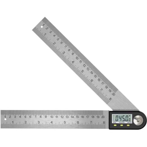 Rapporteur numérique 0-360°, inclinomètre numérique, rapporteur en acier inoxydable, règle avec écran LCD, convient pour le travail du bois, la construction et la réparation. (1/4)
