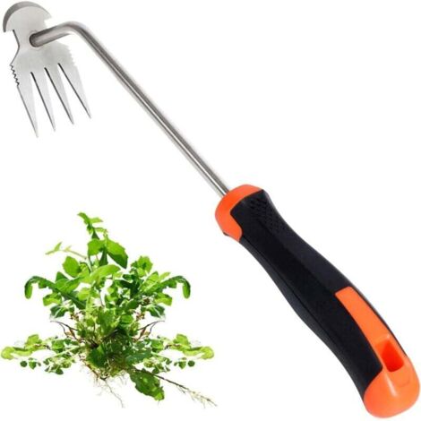 Ce désherbeur manuel multifonctionnel à quatre dents est doté d'une poignée ergonomique en caoutchouc, ce qui le rend idéal pour le désherbage et la plantation dans les jardins, les fermes et les pota (1/4)