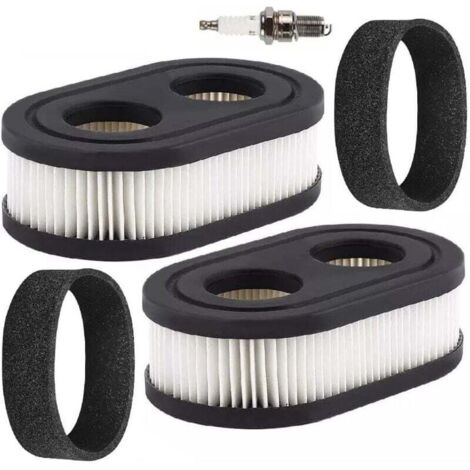 Filtre à air avec préfiltre et bougie d'allumage, compatible avec les moteurs BS 500EX, 550EX, 575EX, 625EX et 725EXI. Ce filtre à air remplace les références 593260, 798452, 798339 et 334404.