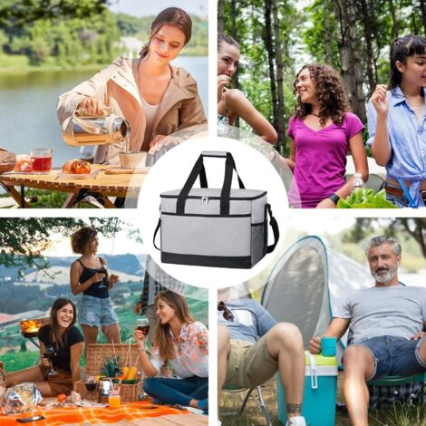 Sac isotherme à roulettes - Refroidisseur de boisson portable pliable avec poignée et roues, design étanche pour pique-nique, camping, festivals et activités de plein air Sac isotherme à roulettes - Refroidisseur de boisson portable pliable avec poignée et roues, design étanche pour pique-nique, camping, festivals et activités de plein air