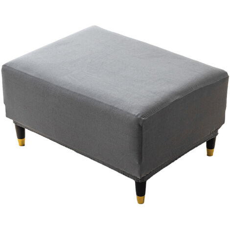 Housse de tabouret rectangulaire avec rangement, housse de repose-pieds, housse de protection pour meubles de salon 9045cm (gris clair) (1/4)